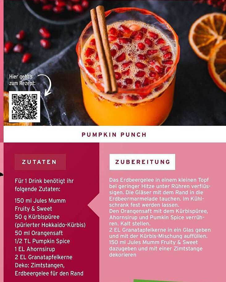 Pumpkin Punch mit Jules Mumm Fruity & Sweet