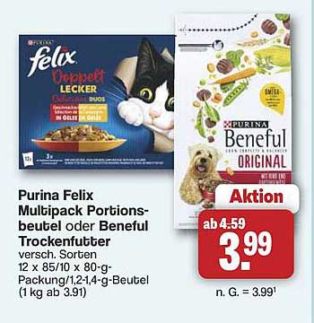 Purina Felix Multipack Portions-beutel oder Beneful Trockenfutter