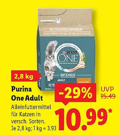 Purina One Adult - Alleinfuttermittel für Katzen 2,8 kg