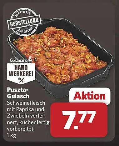Puszta-Gulasch - Schweinefleisch mit Paprika und Zwiebeln, küchenfertig zubereitet