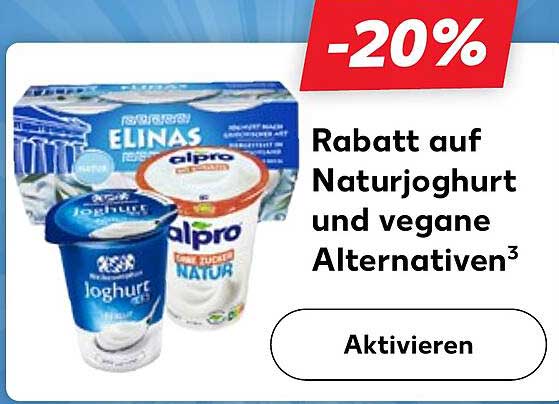 Rabatt auf Naturjoghurt und vegane Alternativen – 20% sparen!