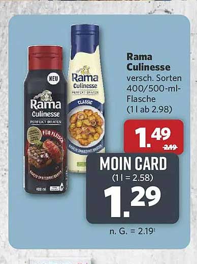 Rama Culinesse verschiedene Sorten 400/500-ml-Flasche