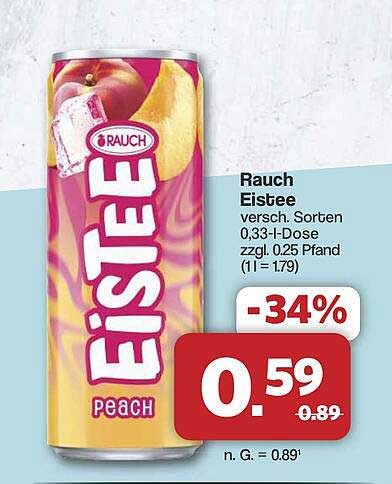 Rauch Eistee verschieden sorten 0,33-l-Dose