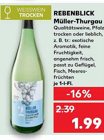 REBENBLICK Müller-Thurgau Weißwein trocken