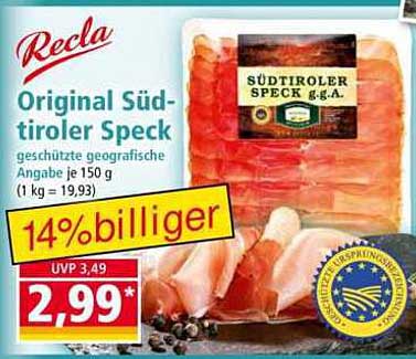 Recla Original Südtiroler Speck 150 g