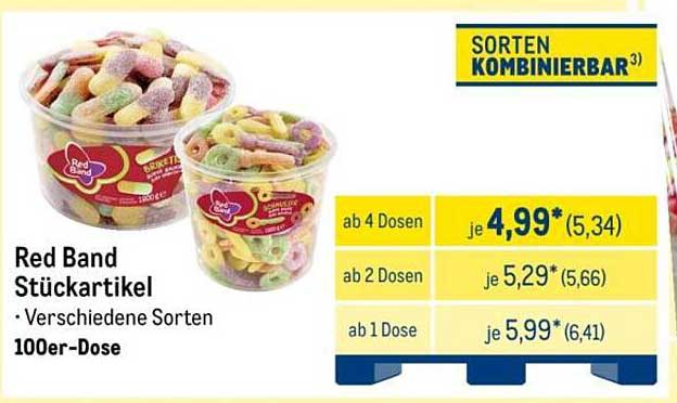 Red Band Stückartikel – Verschiedene Sorten 100er-Dose
