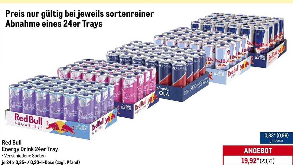 Red Bull Energy Drink 24er Tray – Verschiedene Sorten
