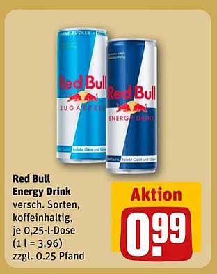 Red Bull Energy Drink, verschiedene Sorten, 0,25-l-Dose