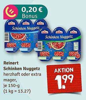 Reinert Schinken Nuggetz herzhaft oder extra mager, je 150-g