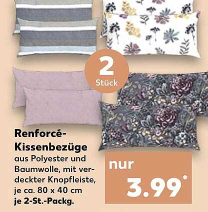 Renforcé-Kissenbezüge im 2-St.-Pack für nur 3,99*