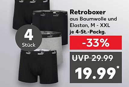 Retrob boxer aus Baumwolle und Elastan, M - XXL je 4-St.-Pack.