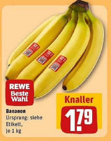 REWE Beste Wahl Bananen, je 1 kg