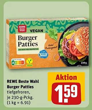 REWE Beste Wahl Burger Patties Vegan, 230 g