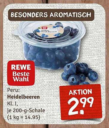REWE Beste Wahl Peru Heidelbeeren K.I., je 200-g-Schale
