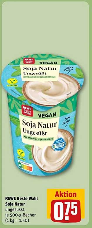REWE Beste Wahl Soja Natur Ungesüßt 500 g