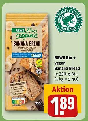 REWE Bio + vegan Banana Bread 350g