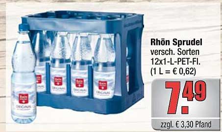 Rhön Sprudel verschiedene Sorten 12x1-L-PET-FL.