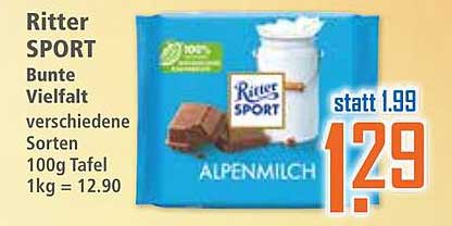 Ritter SPORT Bunte Vielfalt 100g Tafel