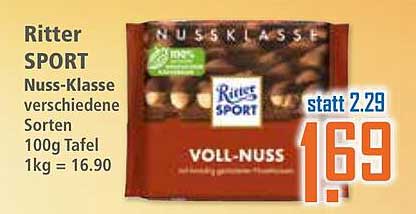 Ritter SPORT Nuss-Klasse verschiedene Sorten 100g Tafel