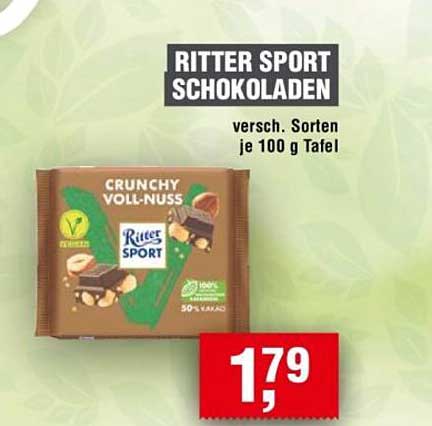RITTER SPORT SCHOKOLADEN - CRUNCHY VOLL-NUSS