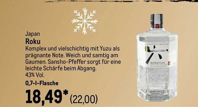 Roku Gin 0,7 l - Japanischer Craft Gin