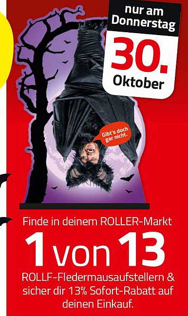 ROLLLF-Fledermausaufsteller am 30. Oktober