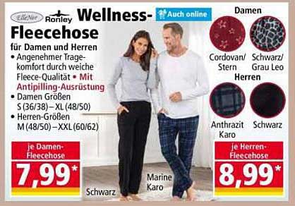 Ronley Wellness-Fleecehose für Damen und Herren