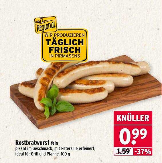 Rostbratwurst fein