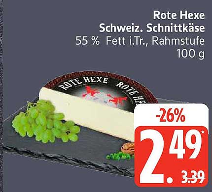 Rote Hexe Schweiz. Schnittkäse 100 g