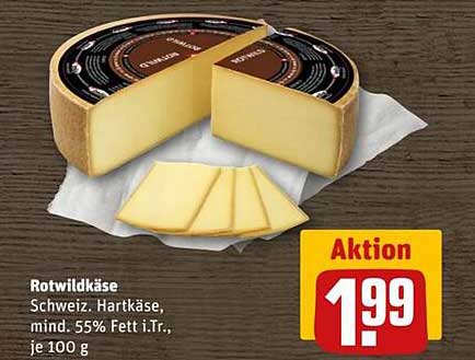 Rotwildkäse - Schweiz. Hartkäse, mindestens 55% Fett i.Tr., je 100 g