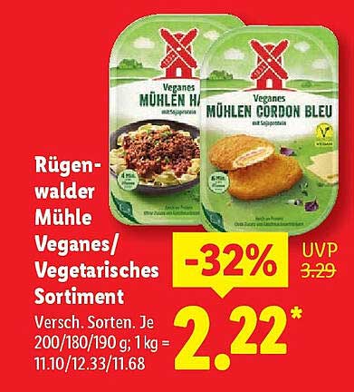 Rügenwalder Mühle Veganes/Vegetarisches Sortiment