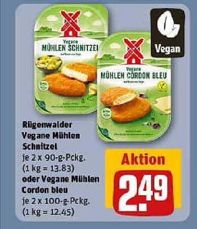 Rügenwalder Vegane Mühlen Schnitzel und Cordon Bleu