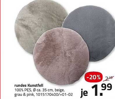 Rundes Kunstfell in verschiedenen Farben