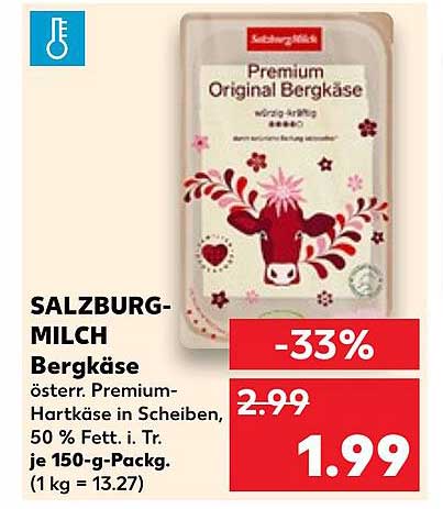 SALZBURG-MILCH Premium Original Bergkäse in Scheiben