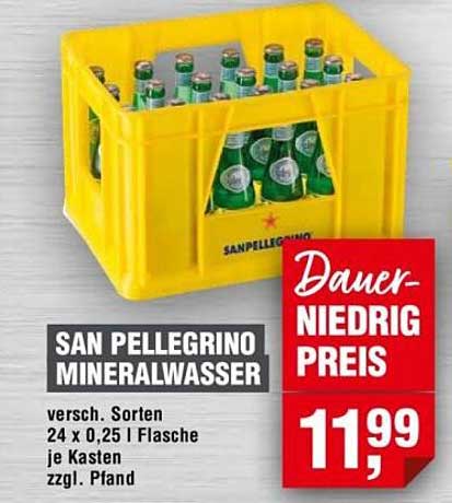 SAN PELLEGRINO MINERALWASSER - 24 x 0,25 l Flasche je Kasten