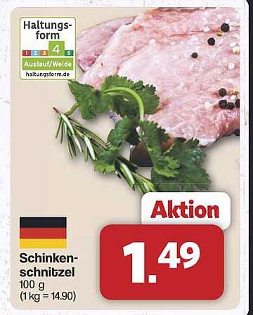 Schinkenschnitzel 100 g - Aktion