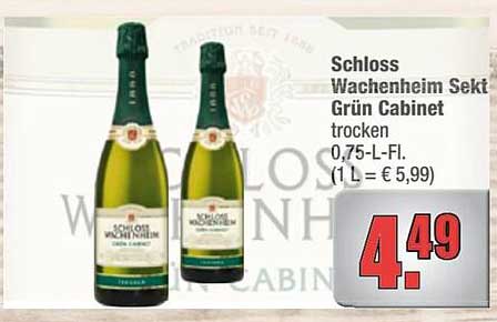 Schloss Wachenheim Sekt Grün Cabinet trocken 0,75-L-Flasche