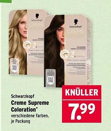 Schwarzkopf Creme Supreme Coloration* verschiedene Farben, je Packung