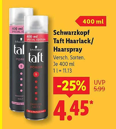 Schwarzkopf Taft Haarspray 400 ml - Special Edition