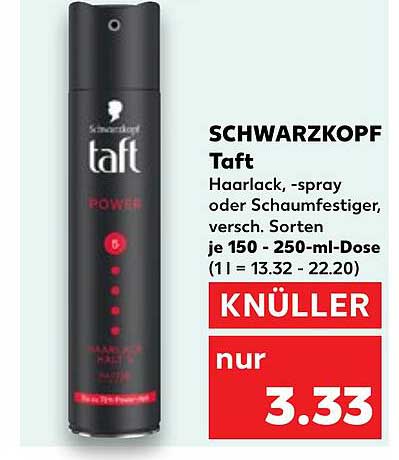SCHWARZKOPF Taft Haarspray oder Schaumfestiger, 150 - 250 ml