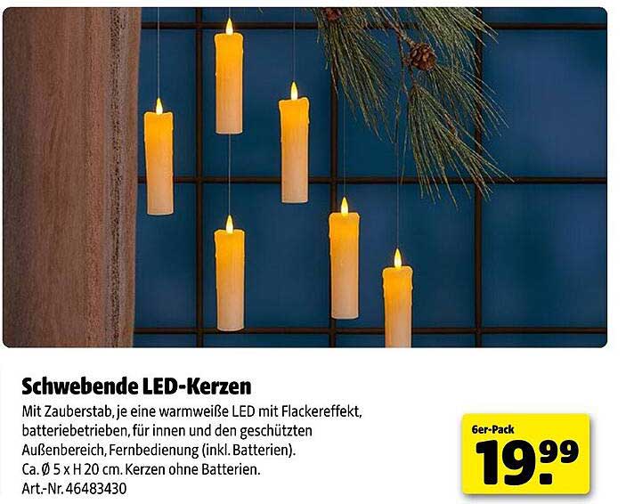 Schwebende LED-Kerzen