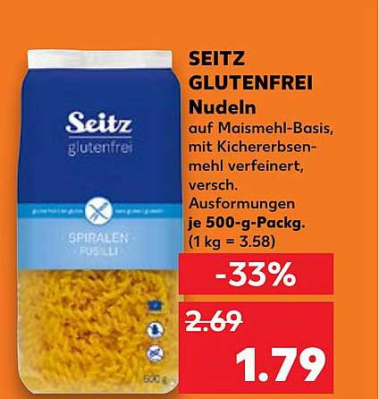 SEITZ GLUTENFREI Nudeln auf Maismehl-Basis