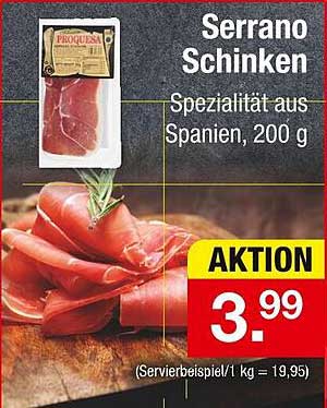 Serrano Schinken - Spezialität aus Spanien, 200 g
