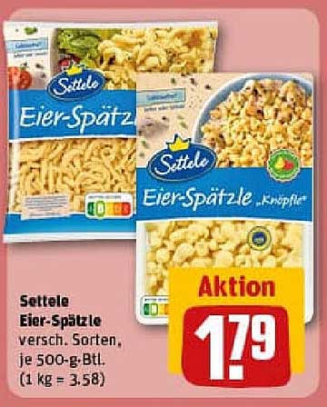 Settele Eier-Spätzle, verschiedene Sorten, je 500-g-Btl.