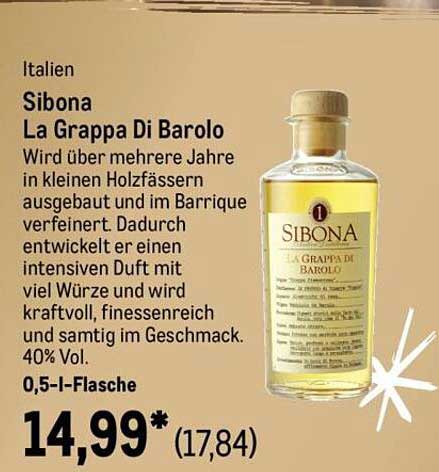 Sibona La Grappa Di Barolo 0,5-L-Flasche