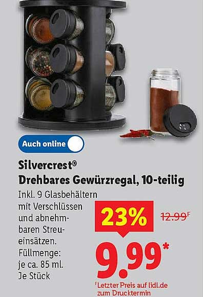Silvercrest® Drehbares Gewürzregal, 10-teilig