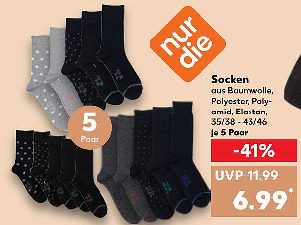 Socken aus Baumwolle, Polyester und Polyamid - 5 Paar