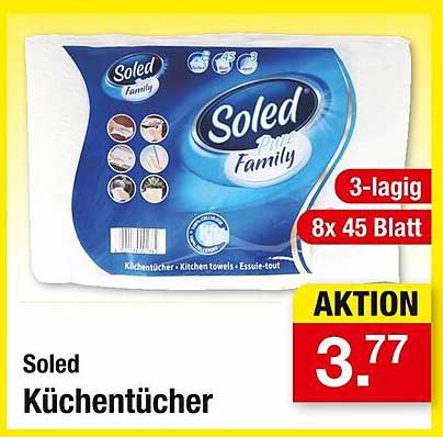Soled Küchentücher 3-lagig, 8x45 Blatt