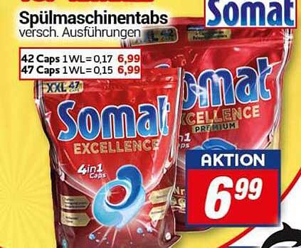 Somat Excellence Geschirrspültabs – 42 und 47 Stück
