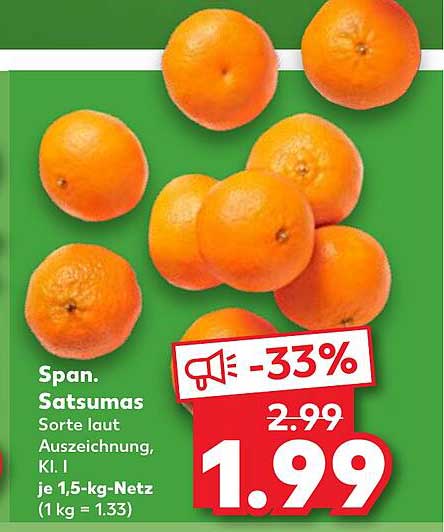 Spanische Satsumas – 1,5-kg-Netz zum unglaublichen Preis!